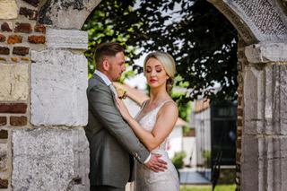 makeup is applied to a bride