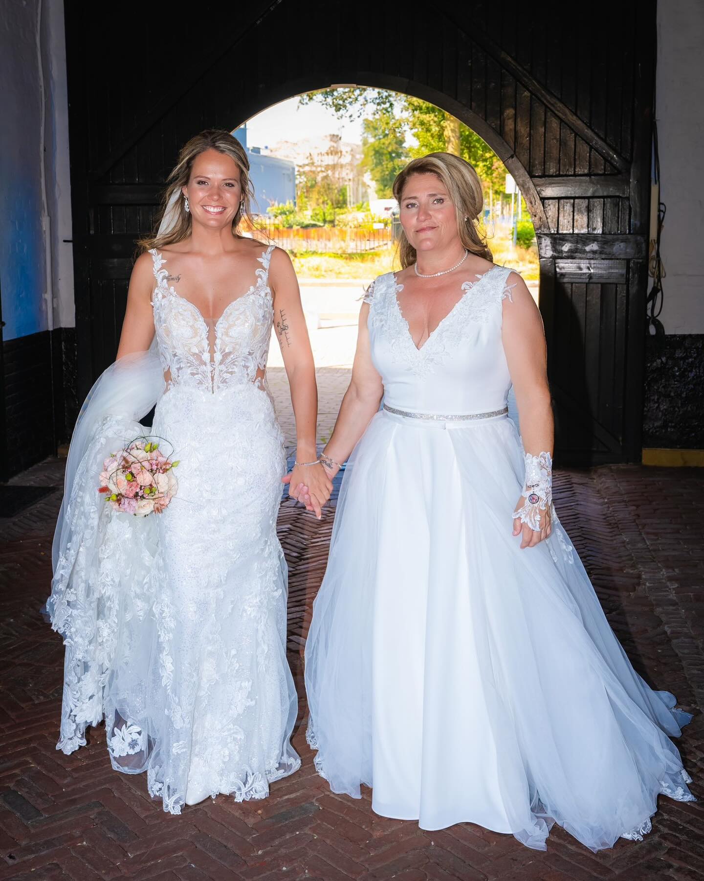 makeup is applied to a bride